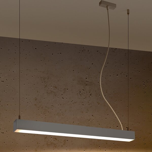 Κρεμαστό φωτιστικό LED Pinne, Γκρι, 3000K, 67x6x150 cm