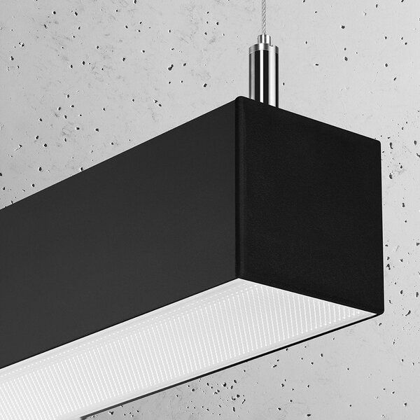 Κρεμαστό φωτιστικό LED Pinne, Μαύρο, 3000K, 90x6x150 cm