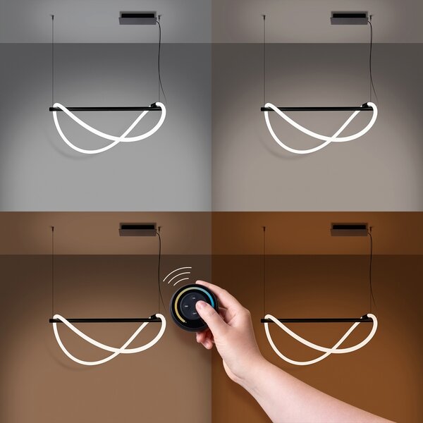 Κρεμαστό φωτιστικό LED Galakse, Μαύρο, 2700-6500K, 84x45x160 cm