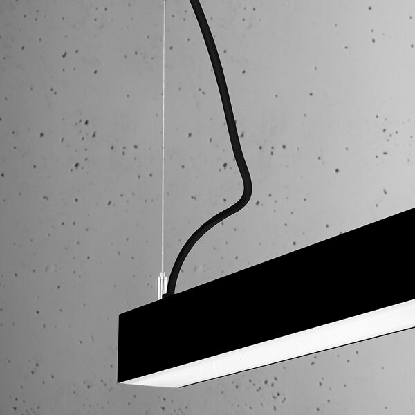 Κρεμαστό φωτιστικό LED Pinne, Μαύρο, 3000K, 90x6x150 cm