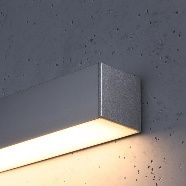 Φωτιστικό τοίχου LED Pinne, Γκρι, 3000K, 67x6x6 cm
