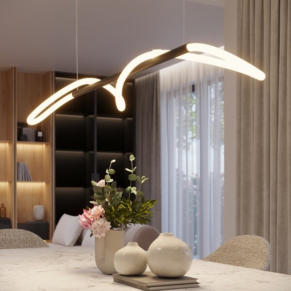 Κρεμαστό φωτιστικό LED Galakse, Μαύρο, 2700-6500K, 148x58x160 cm