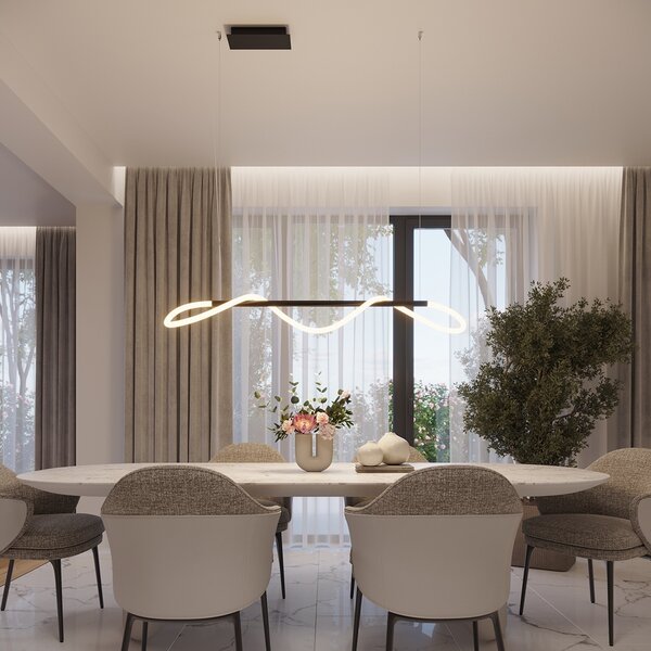 Κρεμαστό φωτιστικό LED Galakse, Μαύρο, 2700-6500K, 148x58x160 cm