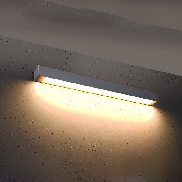 Φωτιστικό τοίχου LED Pinne, Γκρι, 3000K, 67x6x6 cm