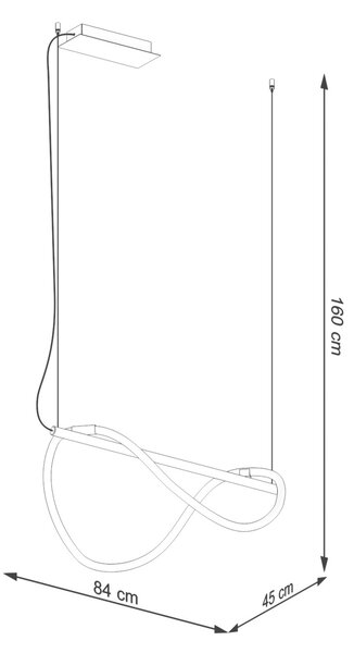 Κρεμαστό φωτιστικό LED Galakse, Μαύρο, 2700-6500K, 84x45x160 cm