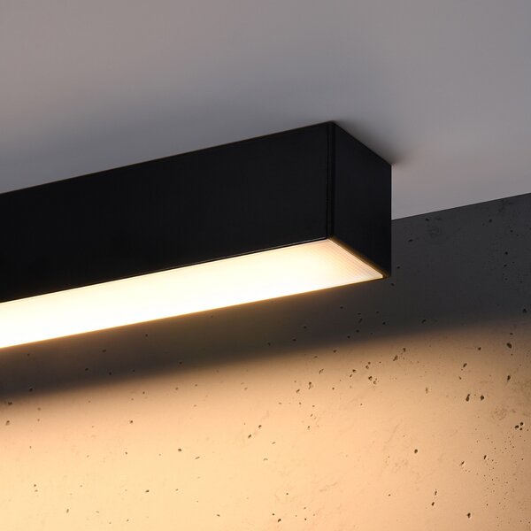 Πλαφονιέρα LED Pinne, Μαύρη, 3000K, 90x6x6 cm