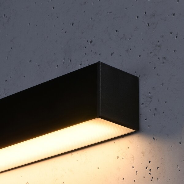 Φωτιστικό τοίχου LED Pinne, Μαύρο, 3000K, 67x6x6 cm