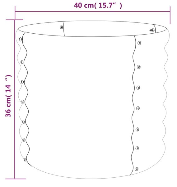 VidaXL Ζαρντινιέρα Ασημί 40x40x36 εκ. Ατσάλι με Ηλεκτρ. Βαφή Πούδρας