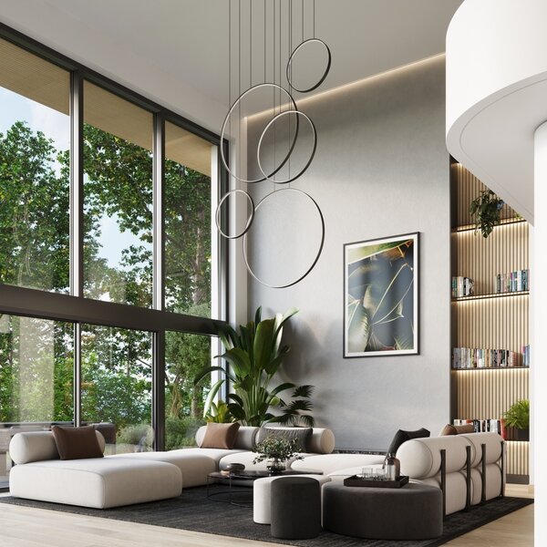 Κρεμαστό φωτιστικό LED Rio 55, Λευκό, 4000K, 170x30x250 cm