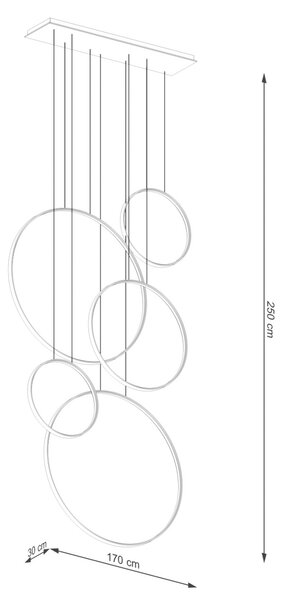 Κρεμαστό φωτιστικό LED Rio 55, Λευκό, 4000K, 170x30x250 cm