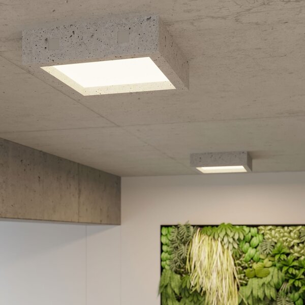 Πλαφονιέρα LED Riza, Γκρι, 3000K, 33x33x8 cm
