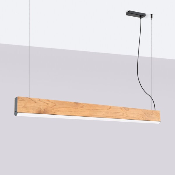 Κρεμαστό φωτιστικό LED Lykke, Δρυς, 4000K, 120x3.5x150 cm