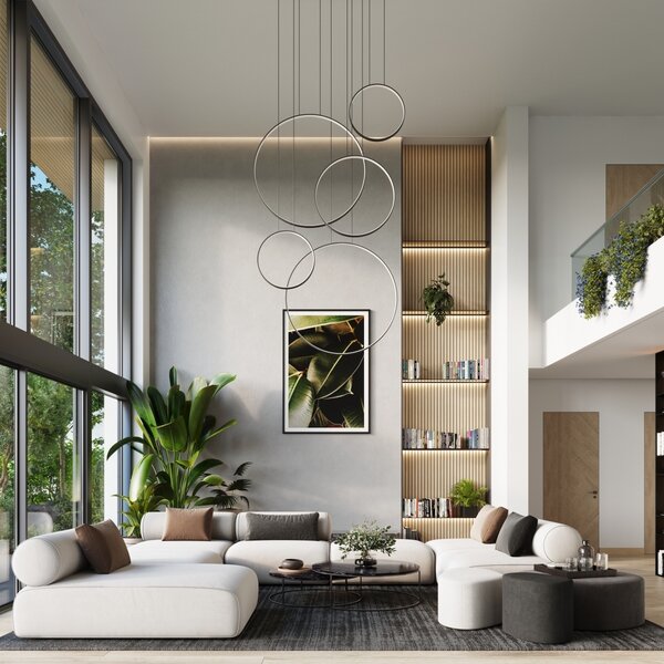 Κρεμαστό φωτιστικό LED Rio 55, Λευκό, 4000K, 170x30x250 cm