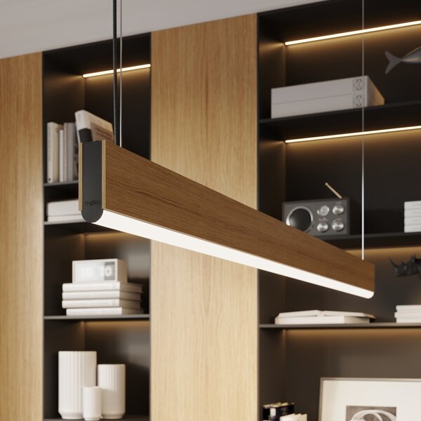Κρεμαστό φωτιστικό LED Lykke, Δρυς, 4000K, 120x3.5x150 cm
