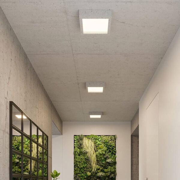 Πλαφονιέρα LED Riza, Γκρι, 3000K, 33x33x8 cm