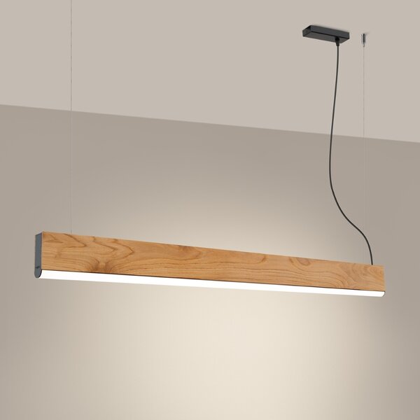 Κρεμαστό φωτιστικό LED Lykke, Δρυς, 4000K, 120x3.5x150 cm