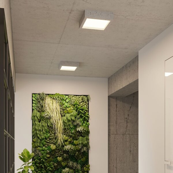 Πλαφονιέρα LED Riza, Γκρι, 3000K, 33x33x8 cm