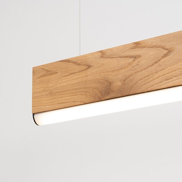 Κρεμαστό φωτιστικό LED Lykke, Δρυς, 4000K, 120x3.5x150 cm
