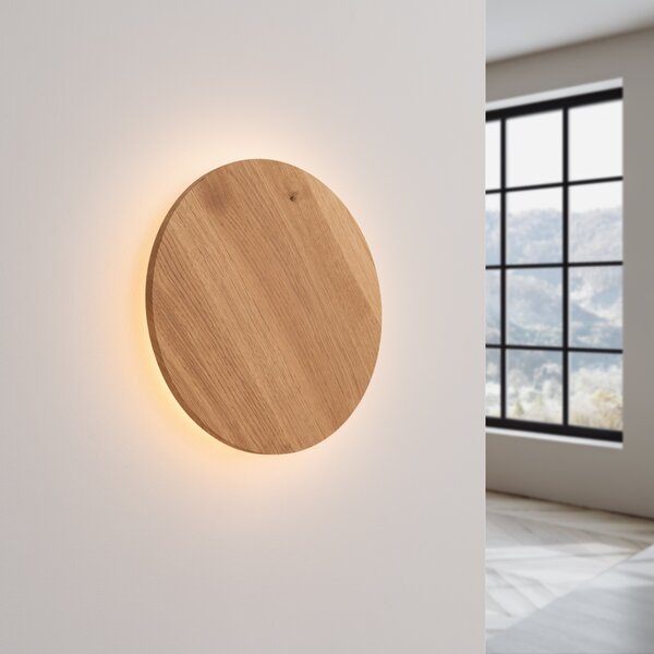 Φωτιστικό τοίχου LED Borgen, Δρυς, 3000K, 30x30x3.5 cm