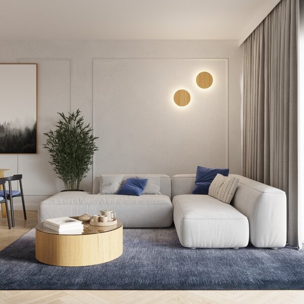 Φωτιστικό τοίχου LED Borgen, Δρυς, 3000K, 30x30x3.5 cm