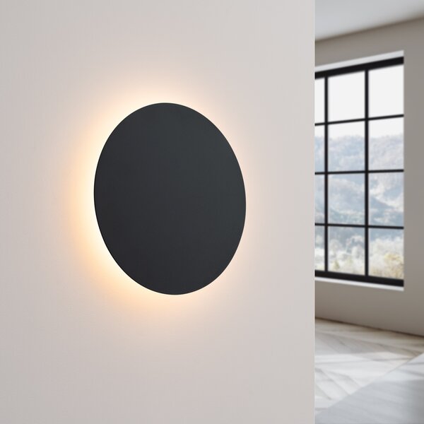 Φωτιστικό τοίχου LED Borgen, Μαύρο, 3000K, 30x30x3.5 cm