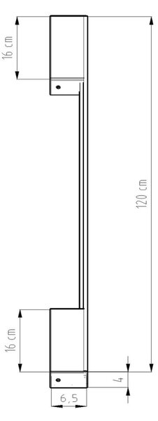 Φωτιστικό τοίχου LED Sappo, Μαύρο, 4000K, 4x6.5x120 cm