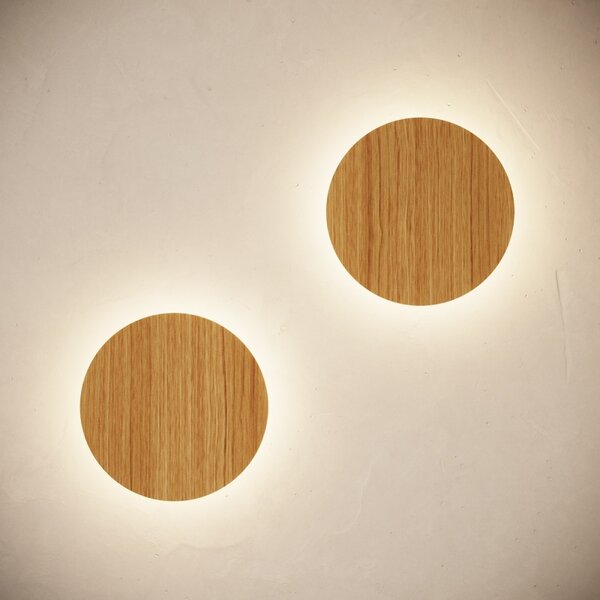 Φωτιστικό τοίχου LED Borgen, Δρυς, 3000K, 30x30x3.5 cm