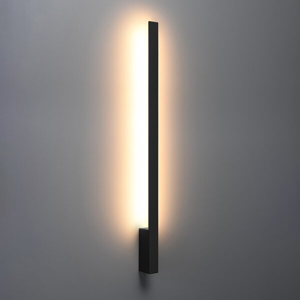 Φωτιστικό τοίχου LED Lahti, Μαύρο, 3000K, 4x6.5x90 cm