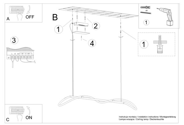 Κρεμαστό φωτιστικό LED Galakse, Μαύρο, 2700-6500K, 148x58x160 cm