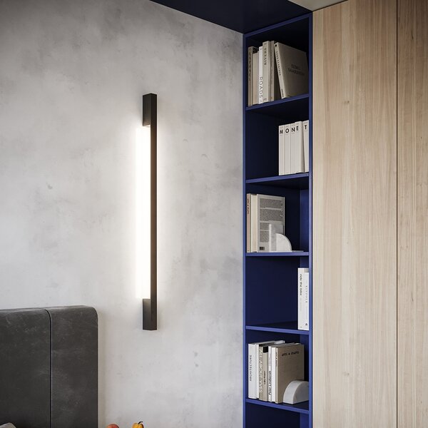 Φωτιστικό τοίχου LED Sappo, Μαύρο, 4000K, 4x6.5x120 cm