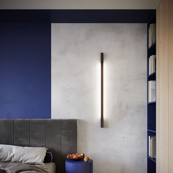 Φωτιστικό τοίχου LED Sappo, Μαύρο, 4000K, 4x6.5x120 cm