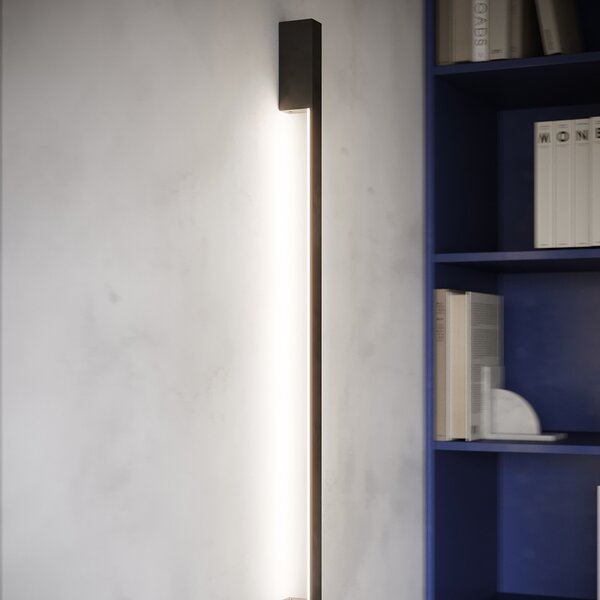 Φωτιστικό τοίχου LED Sappo, Μαύρο, 4000K, 4x6.5x120 cm