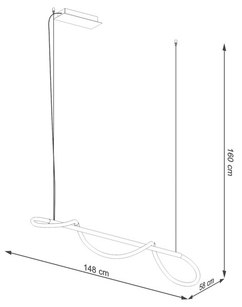 Κρεμαστό φωτιστικό LED Galakse, Μαύρο, 2700-6500K, 148x58x160 cm