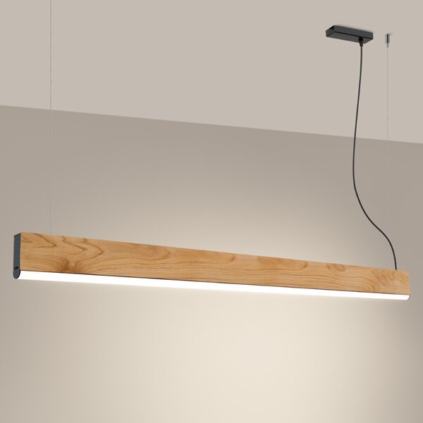 Κρεμαστό φωτιστικό LED Lykke, Δρυς, 4000K, 150x3.5x150 cm