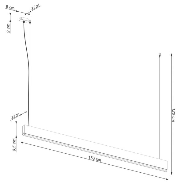 Κρεμαστό φωτιστικό LED Lykke, Δρυς, 4000K, 150x3.5x150 cm