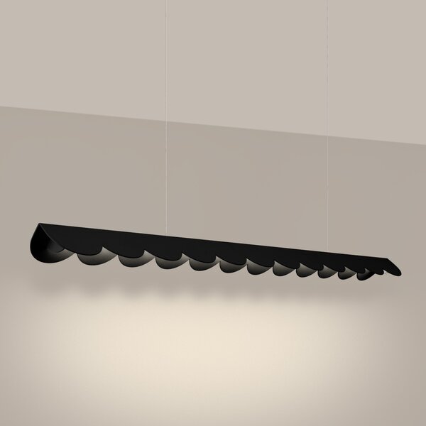 Κρεμαστό φωτιστικό LED Biscuit, Μαύρο, 3000K, 131x13x200 cm