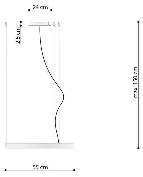 Πολυέλαιος LED Rio 55, Μπεζ, 3000K, 55x55x150 cm