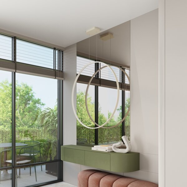 Κρεμαστό φωτιστικό LED Rio 78, Μπεζ, 3000K, 78x16x150 cm