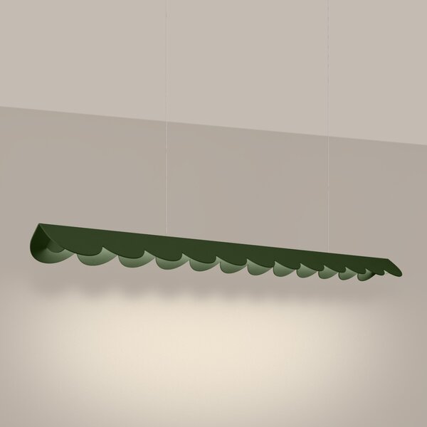 Κρεμαστό φωτιστικό LED Biscuit, Λαδί, 3000K, 131x13x200 cm