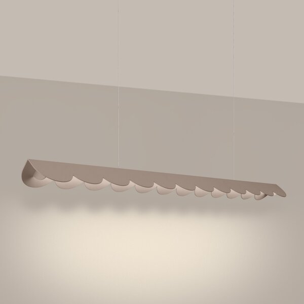 Κρεμαστό φωτιστικό LED Biscuit, Taupe, 3000K, 131x13x200 cm