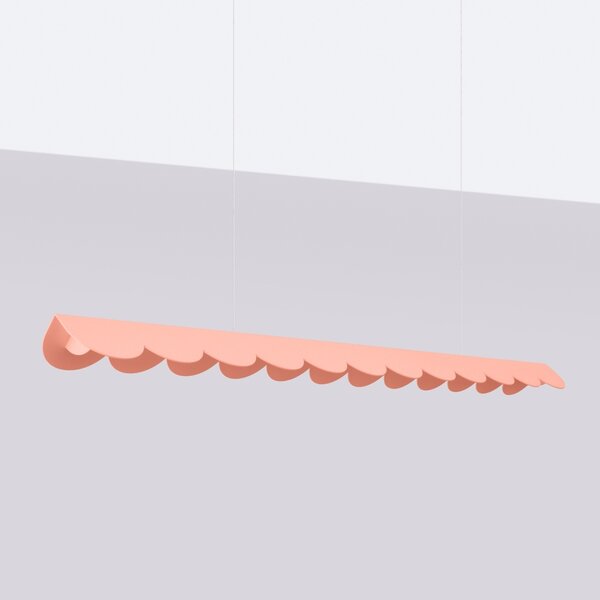 Κρεμαστό φωτιστικό LED Biscuit, Ροδακινί, 3000K, 131x13x200 cm