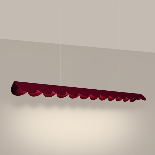 Κρεμαστό φωτιστικό LED Biscuit, Μπορντό, 3000K, 131x13x200 cm