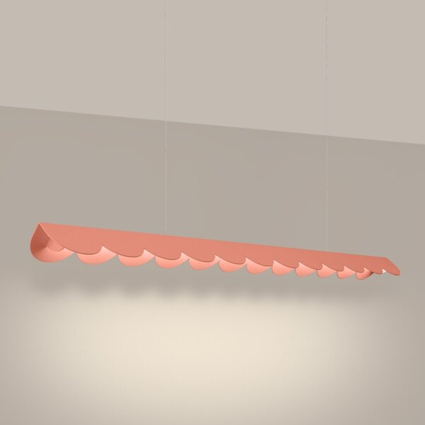 Κρεμαστό φωτιστικό LED Biscuit, Ροδακινί, 3000K, 131x13x200 cm