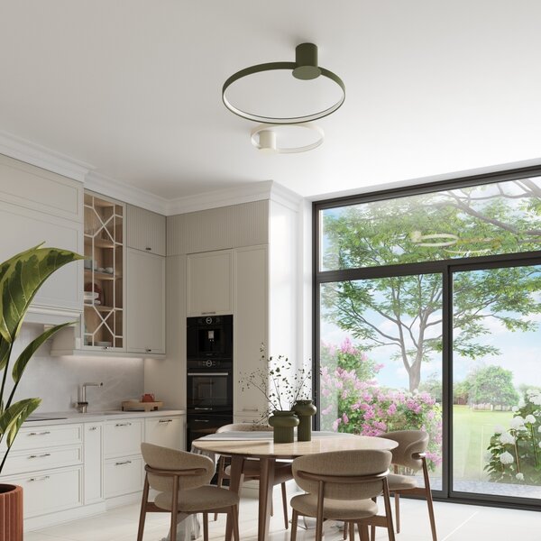 Πλαφονιέρα LED Rio 55, Λαδί, 4000K, 55x61x13 cm