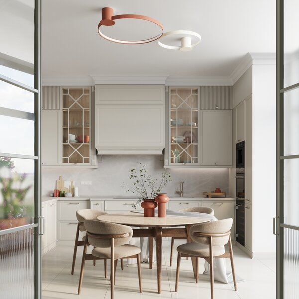 Πλαφονιέρα LED Rio 55, Κόκκινη, 4000K, 55x61x13 cm