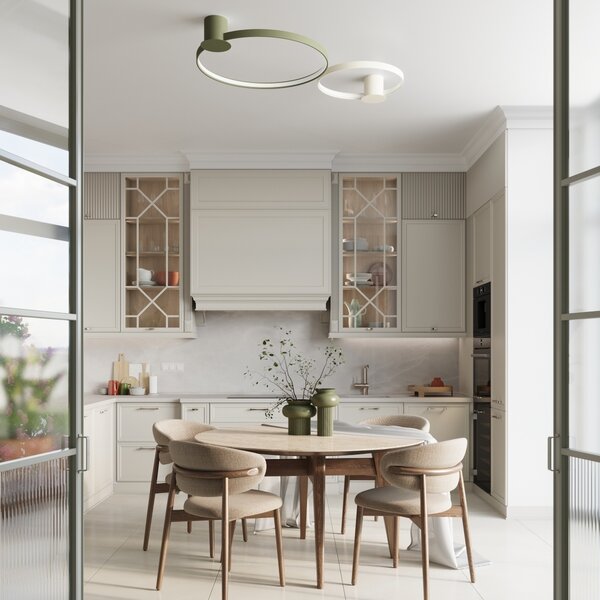 Πλαφονιέρα LED Rio 55, Λαδί, 4000K, 55x61x13 cm