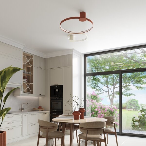 Πλαφονιέρα LED Rio 55, Κόκκινη, 4000K, 55x61x13 cm