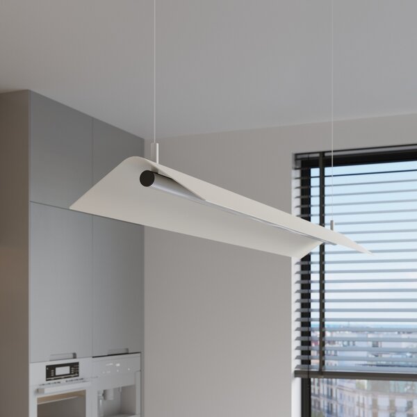 Κρεμαστό φωτιστικό LED Elva, Λευκό, 4000K, 150x27.5x200 cm
