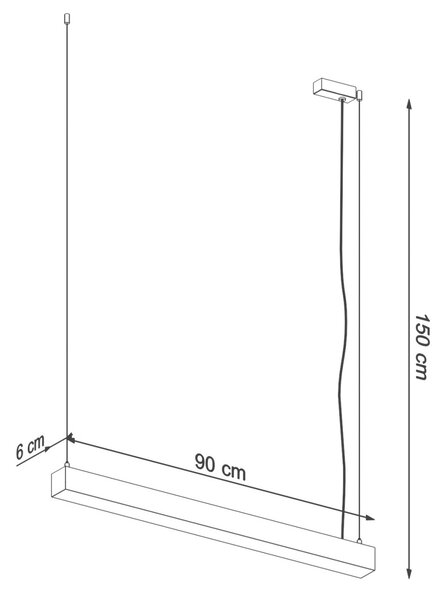 Κρεμαστό φωτιστικό LED Pinne, Λευκό, 4000K, 90x6x150 cm