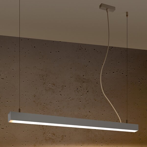 Κρεμαστό φωτιστικό LED Pinne, Γκρι, 3000K, 90x6x150 cm